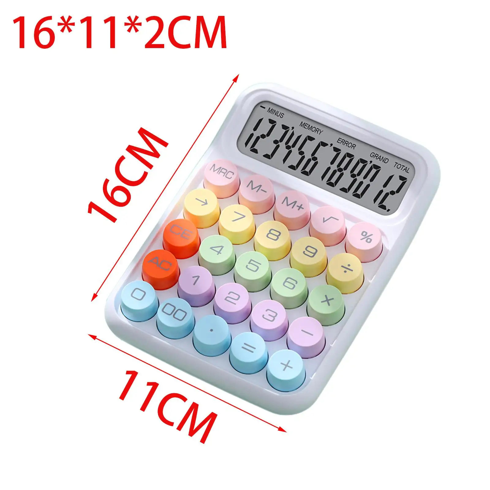 휴대용 기계식 버튼 계산기 12자리 계산기(교실용)