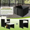 Space Saving Wicker Chairs with Glass Table and Ottomans, Cushioned Seating and Back Sectional Dining Sets, Garden Sofas 2