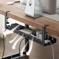No Drilling Under Desk Wire Management Tray Retractable Cable Organizers in Home Office PC Router Data Wire Metal Storage Rack 4