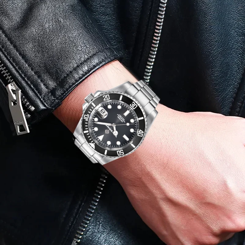 LIGE Fashion Diver Watch Men Casual Sports Military Men's Mechanical Wristwatches Waterproof Automatic Watch Men Reloj Hombre