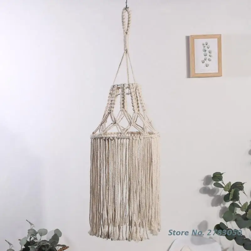 

Лампа в богемном стиле макраме, висячий светильник с длинными кисточками, ручная работа, украшение для дома, спальни, детской, спальни