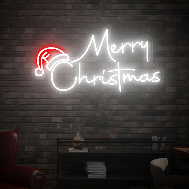 

Merry Christmas Neon Sign Handmade Custom Personalized Christmas Decor Neon Wall Art Party Event Decoration Signs Christmas Gift