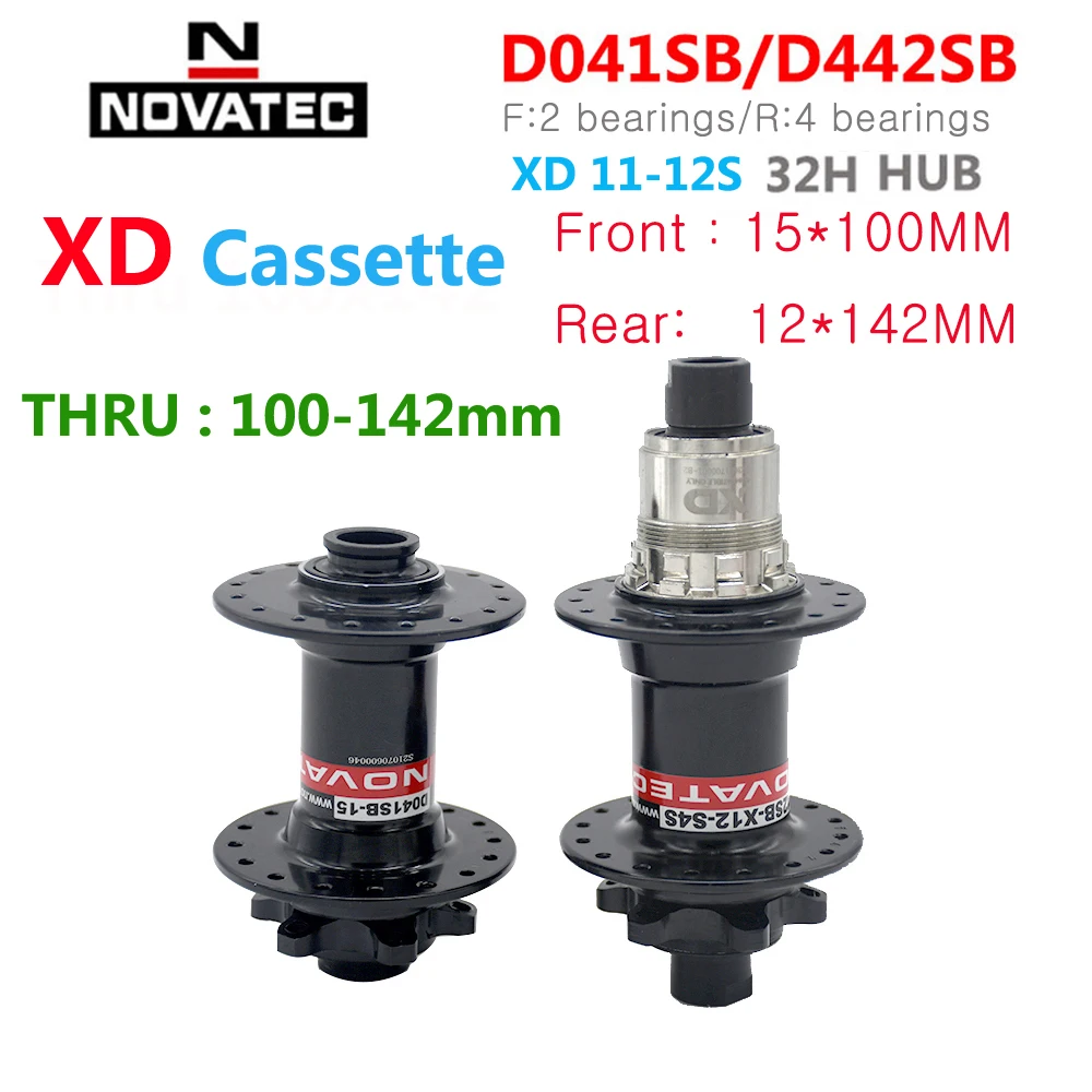 Novatec Xd Cassette Mtb Bike Hub Axle Thru 100*142Mm Cube Bicicletta Freehub 11-12V Per Sram Xd 11S 12S Speed Mountain Hub 32 Fori