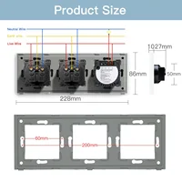 BSEED 1/2/3Gang Touch Light Switch 1Way Simple Sensor Switch Type-c USB Sockets EU Standard Glass Panel Blue Backlight 10A White - Image 5