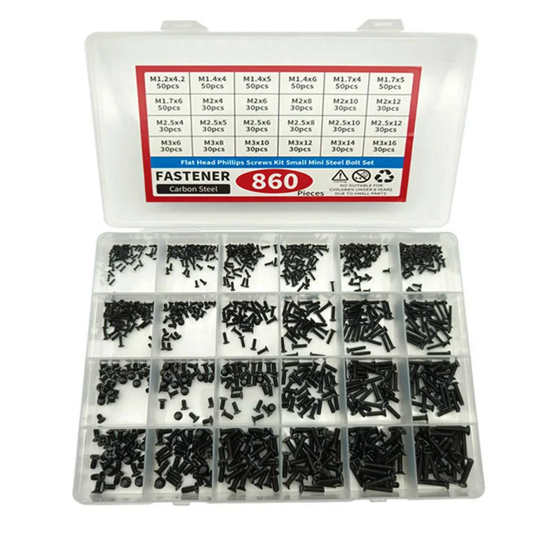 500 Viti A Testa Svasata M2/M2.5/M3 - Nero, Per PC, Laptop, Riparazioni - Foto 8