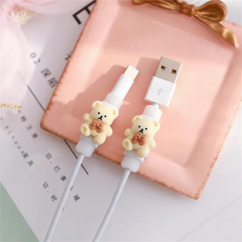 For IPhone Cute Cartoon Data Cable Protective Sleeve Charging Cable Anti-break Protector Headphone Cable Protection 2