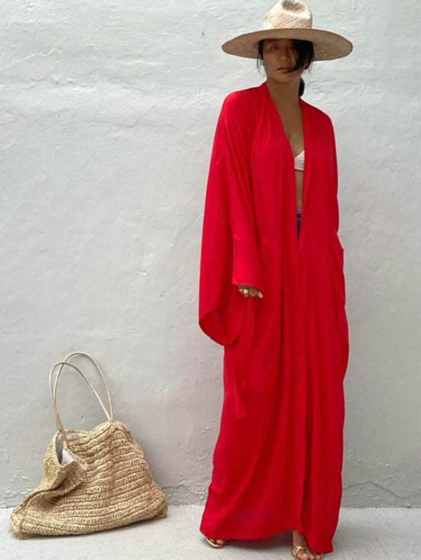 kimonos for women boho kimono robe Beach Coverups Womens Beach Blouses Loose Kimono Open Front kimono Cardigan over sized kimon 1