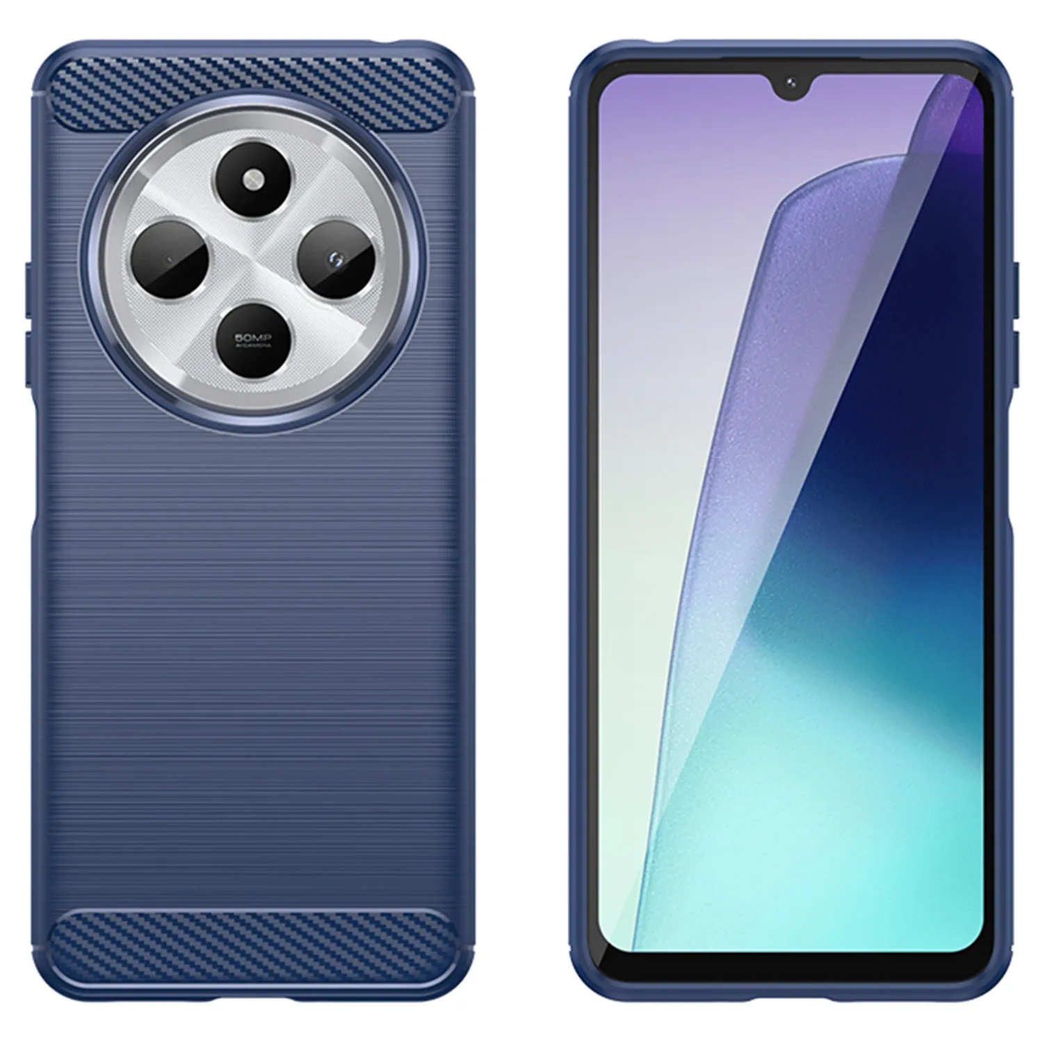 Shockproof Carbon Fiber Brushed Texture Silicone Phone Case