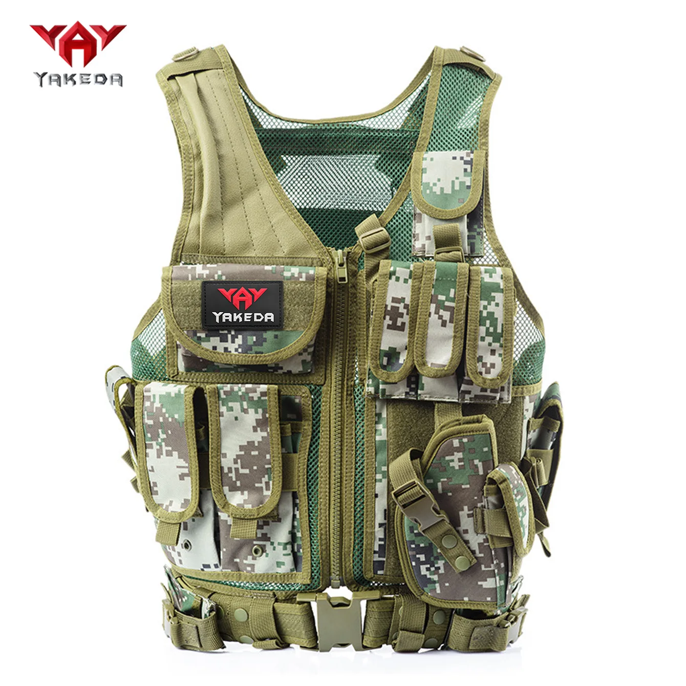 YAKEDA High Strength Wear-Resistant Tear-Resistant Mesh Breathable Hunting Vest Double-Layer Tear-Resistant Fabric