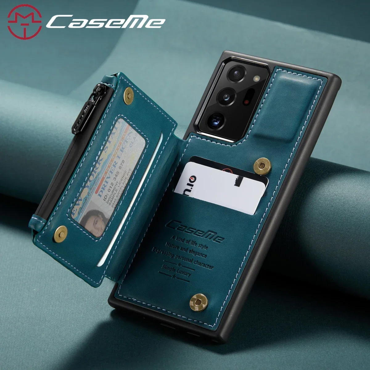 

CaseMe Zipper Purse Cover For Samsung Galaxy Note 20 Ultra10 9 S21 S20 Plus Ultra FE S10 S9 S8 Plus A51 A71 Leather Wallet Case