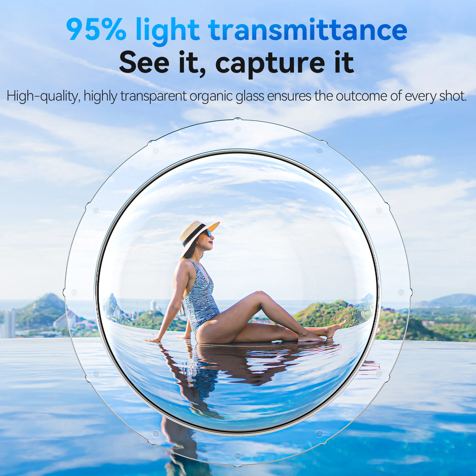 TELESIN Dome Port for DJI Action 5 Pro 4 3 Gopro Hero 13 12 11 10 9 7 6 5 Diving Waterproof Housing with Floating Grip Trigger 3