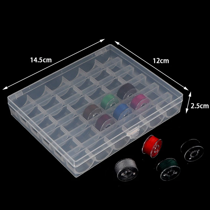 Sewing Bobbin Case 1Pc 25/36 Spools Empty Bobbins Storage Box Sewing Accessories Tools Plastic Machine Bobbin Case Knitting Needle Organizer