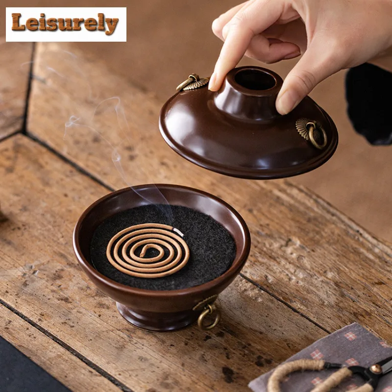 Ceramic Imitation Hot Pot Incense Holder Incense Waterfall Incense Burners Meditation Censer Tea Services Accessories Ornaments