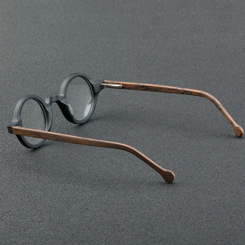 55724 Runde Holzmaserung Gläser Männer Optische Acetat Gläser Rahmen Brillen Rahmen Frauen Korea Marke Brillen – Detail 13