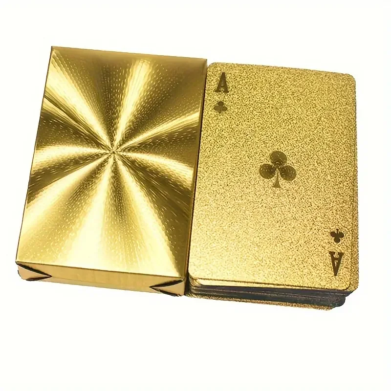 Golden Color Playing Card Game Card Group Waterproof Poker Suit Magic Dmagic Package Board Game Gift Collection Image 9