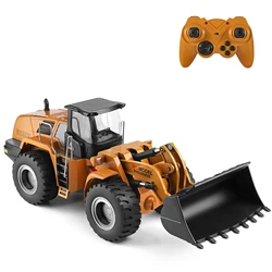 WLtoys – voiture télécommandée 1/14 2.4Ghz RC, Bulldozer à LED, musique, véhicules de Construction, jouet, pelle en métal, tracteur 