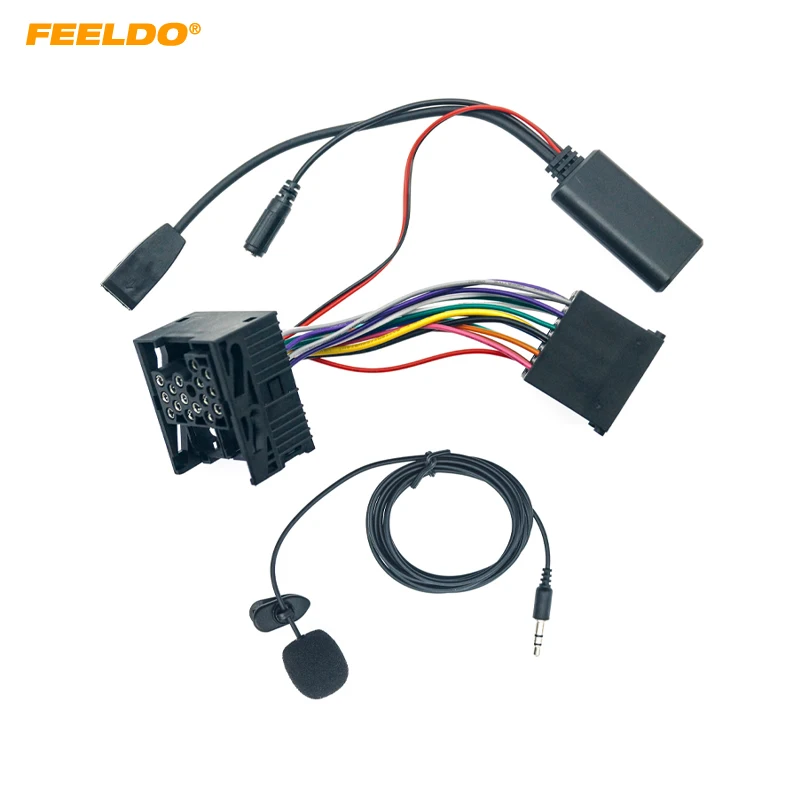 

Автомобильный Bluetooth-модуль FEELDO, AUX-in аудио MP3 музыкальный адаптер для BMW (E46) 320i 320ci 320cic, стерео проводка с микрофоном