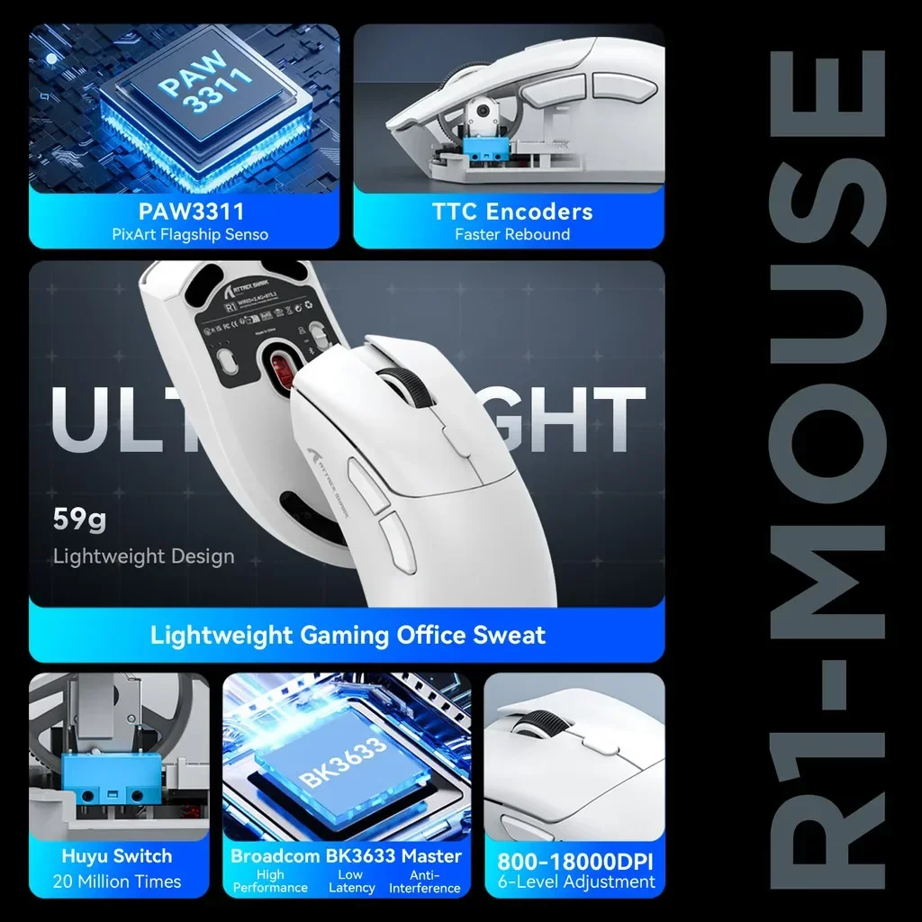 ماوس ألعاب لاسلكي فاخر 18K DPI