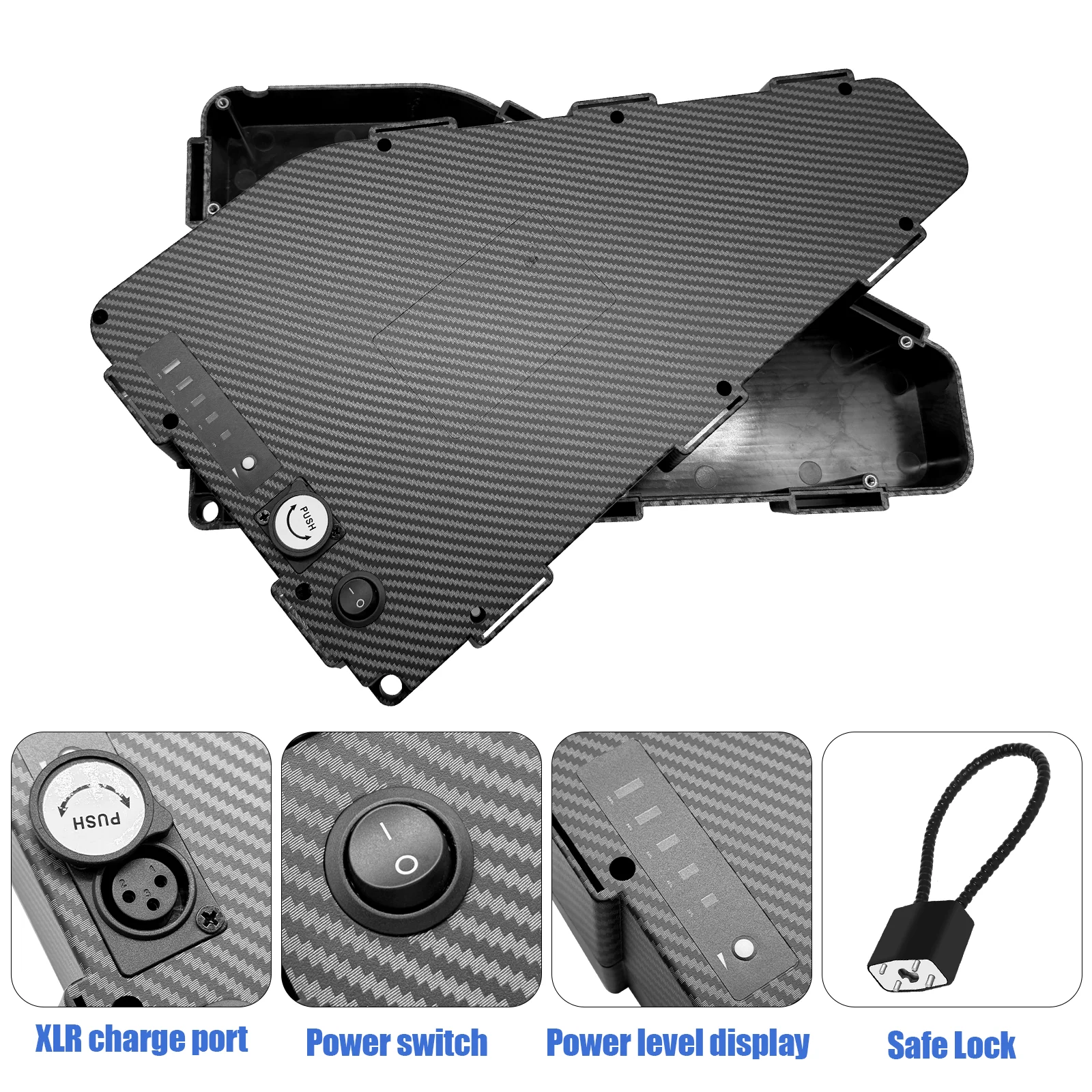 DIY triangle ebike battery case empty enclosure fitting 80 pcs 21700 cells  Internal 21700 cell bracket matrix inside black triangle ebike battery box