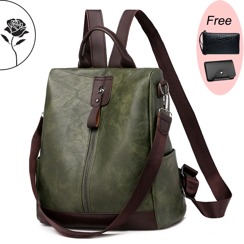 

New High Quality Leather Women Backpack Anti-Theft Travel Backpack Large Capacity School Bags for Teenage Girls Shoulder Bag