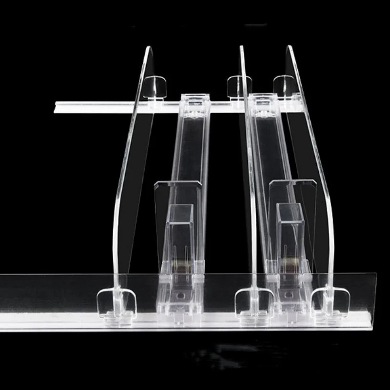 플라스틱 칸막이 자동 리필 푸셔 시스템, 슈퍼마켓 선반 랙, 음료병 정리함, W2.5 cm, 1 팩