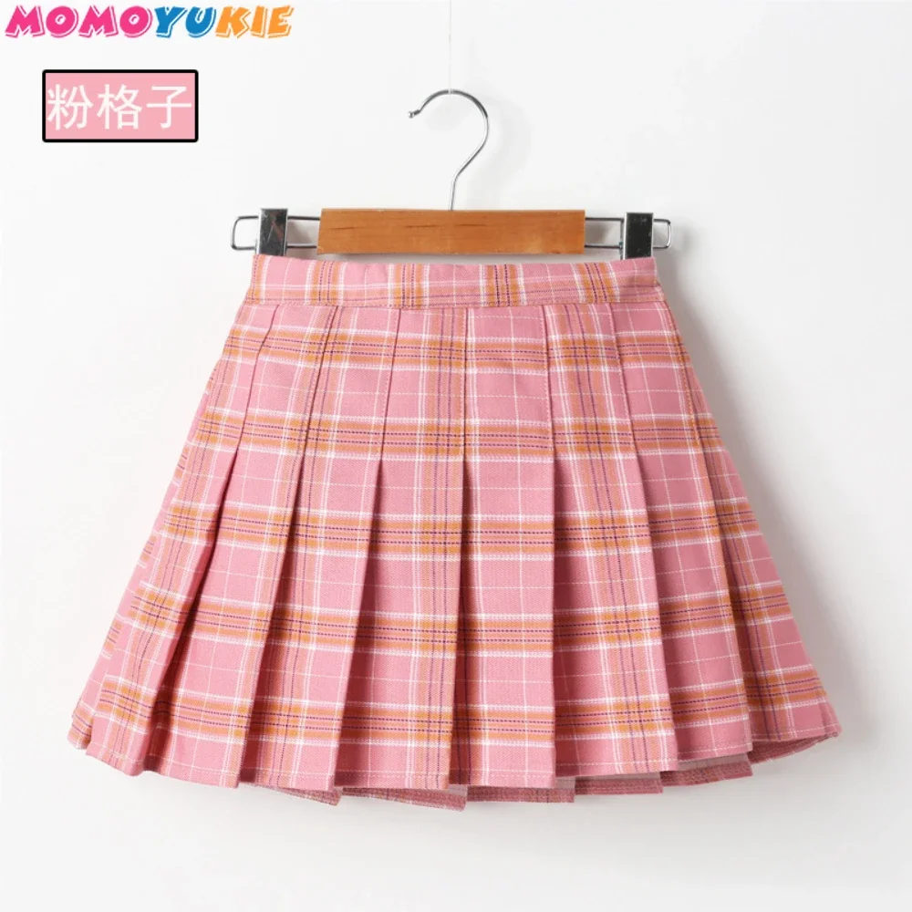 Children Skirts Summer High Waist Pleated Mini Skirt Pink Pleated Satin Skirt for girls students Fashion Slim Waist Casual Tennis Skirts school