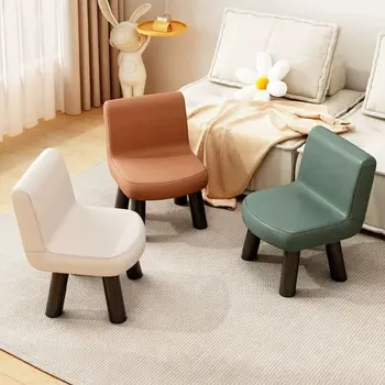 Household Low Back Small Chair Adult Bench Children's Living Room Coffee Table Low Foot Sofa Stool Shoe Stool 1