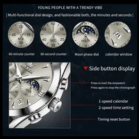 OLEVS 3609 montre pour hommes mode calendrier étanche lumineux mâle horloge à main chronographe Phase de lune Quartz homme d'affaires montres 6