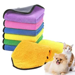 Serviettes de bain pour animaux domestiques, accessoires pour chiens, grande serviette Super absorbante, en Fiber de nettoyage, douce et épaisse, sans peluches, à séchage rapide 