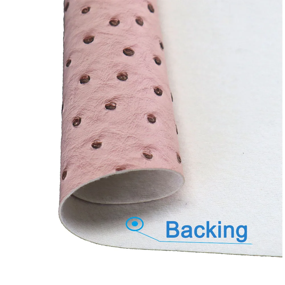 Leather Fabric Vinyl Fabric Vinyl Sewing Fabric Solid Ostrich Embossed Textured Faux PU Leather Fabric Making Bag Decoration Craft Texti DIY H0461