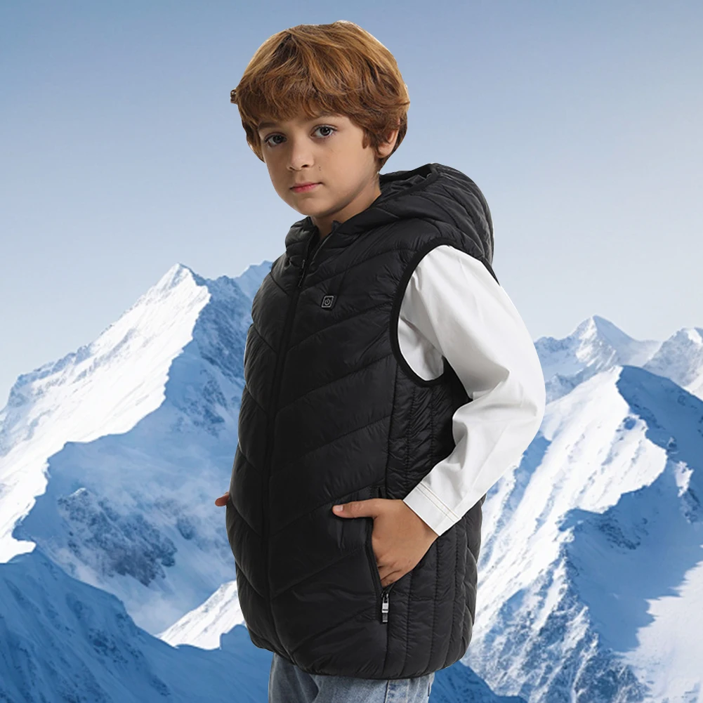 10 Heating Zones Electric Heated Jackets USB Heating Jacket Kids Boys Girls Thermal Winter Warm Jacket for Outdoor Camping