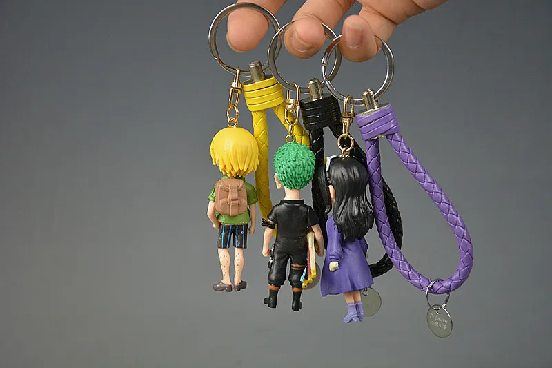 ワンピースPVCキーホルダー,3D,ルフィ,ゾロ,サンジ,フィギュア