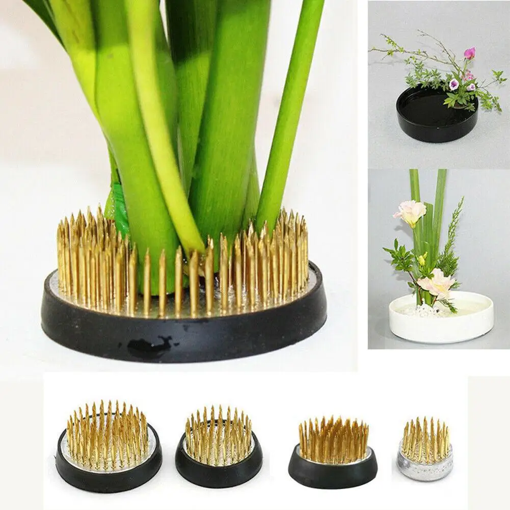 1 x runder Ikebana-Halter, Blumenbasishalter, stacheliger Frosch, festes Werkzeug, Blumenarrangierungswerkzeug, Gummi-Basishalter, Blumenfrosch