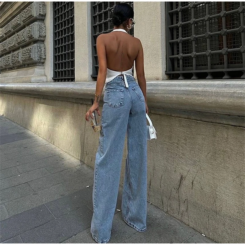 2025 Designer Women's Jeans Pant Blue Denim with Sheer Mesh Knee Panels Hip Hop Style Distressed High Waist Streetwear Trousers 4
