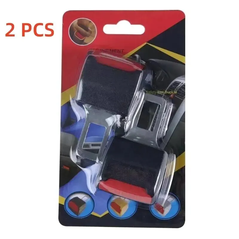 Seat Belt Extender 2 PCS Car Seat Belt Clip Safety Lock Buckle Plug Thick Insert Socket