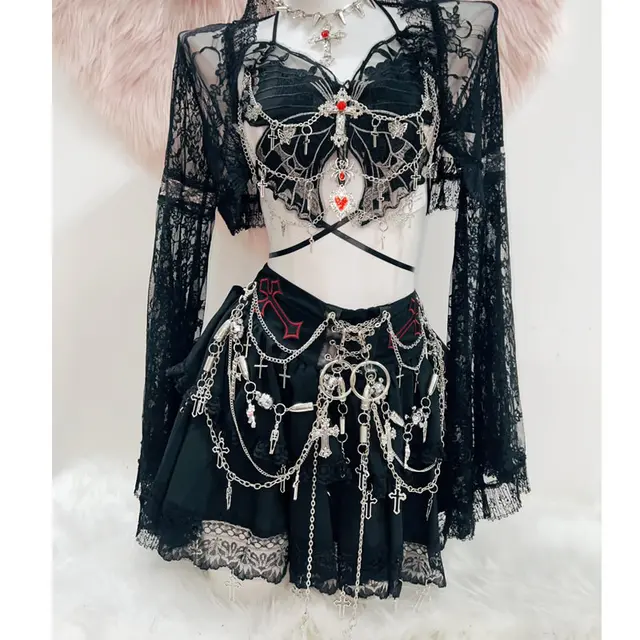 Butterfly Top Shrug and Skull Cross Skirt 1