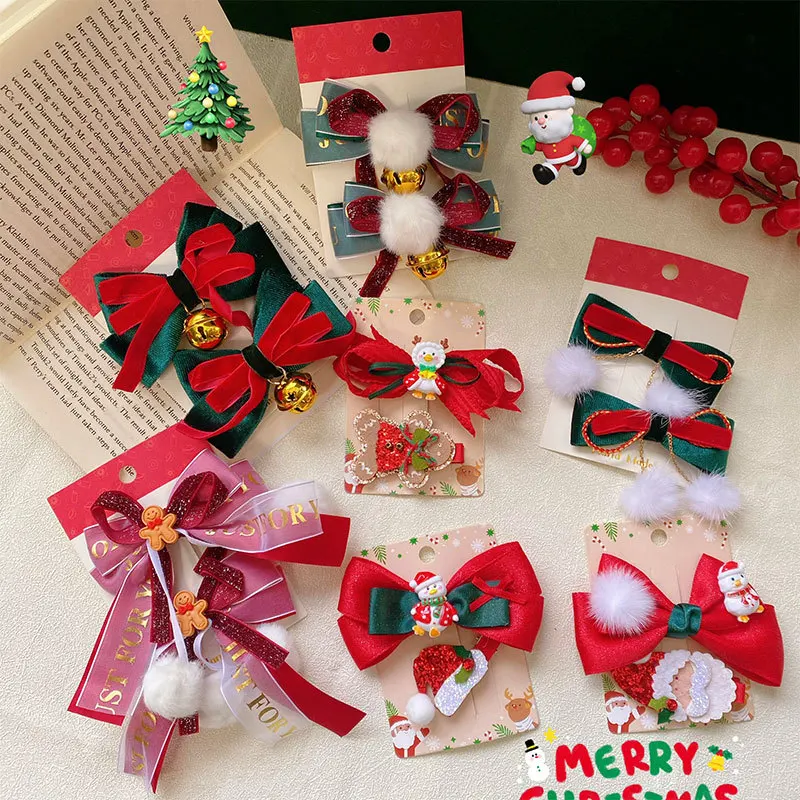 

Christmas Girl Headwear Hair Clip Little Girl Holiday Dress Accessories Children's Festive Cute Clip Hair Clip Baby Accesorios