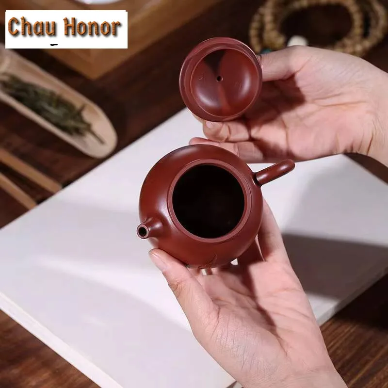 200ml Yixing Handmade Purple Clay Teapots Ball Shaped Infuser Tea Pot Beauty Kettle Customized Zisha Tea Set Dahongpao Authentic
