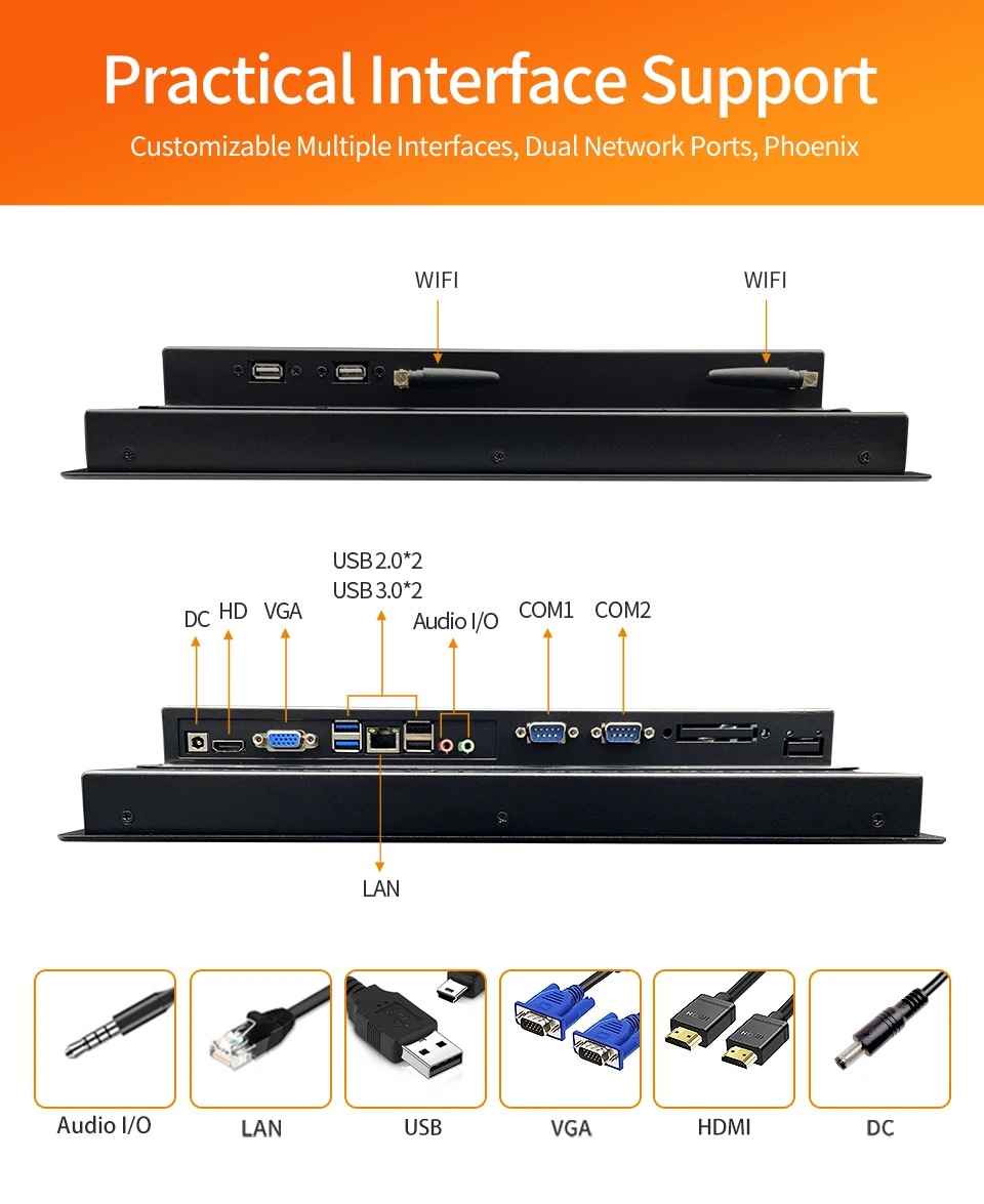 10.1 Fan Cooling Win OS Tablet PC Industrial Capacitive Touch Screen Monitor All