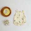 2023 New In Summer Infant Newborn Baby Girls Boys Wrinkle Cloth Cotton Outfits Kids Casual Jumpsuits Toddler Bodysuits 4