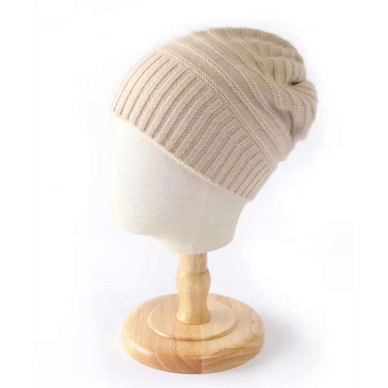 

Knitted Hat For Hats & Caps Men And Women Warm Dome Stripe For Warmth Wind Resistance Neck Protection Wool Cashmere
