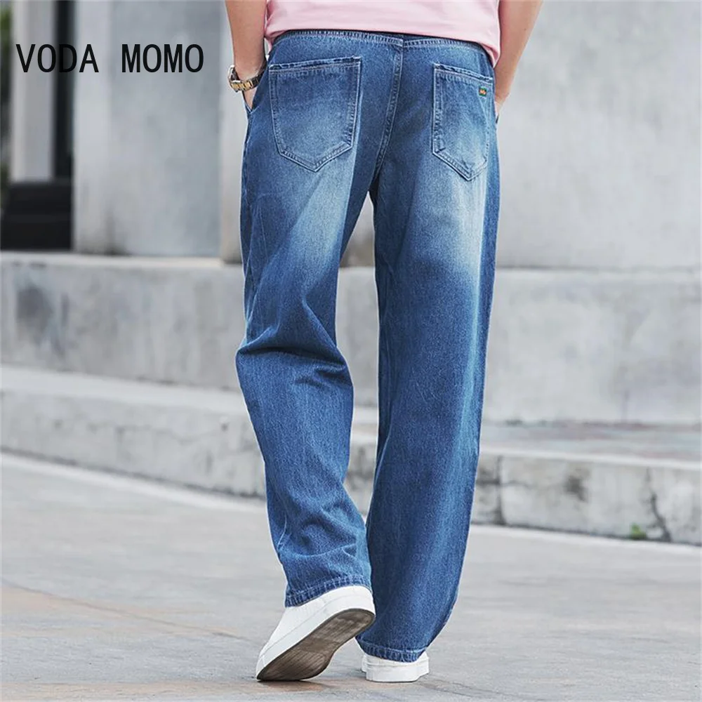 2022 New Streetwear Baggy Jeans Men Korean Fashion Loose Straight Wide Leg Pants Male Brand Clothing Black Light Blue Men Jeans