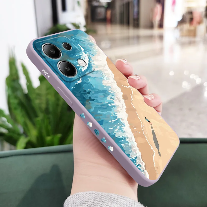 Beautiful Beach-Themed Liquid Silicone Phone Case