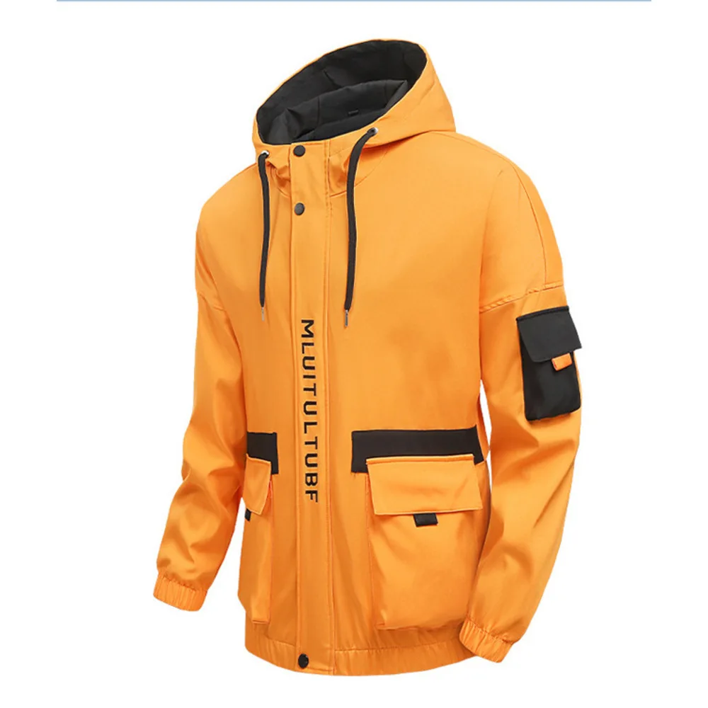 Men's new plus size trendy casual loose functional work clothes spring and autumn baseball jacket_voghion.com