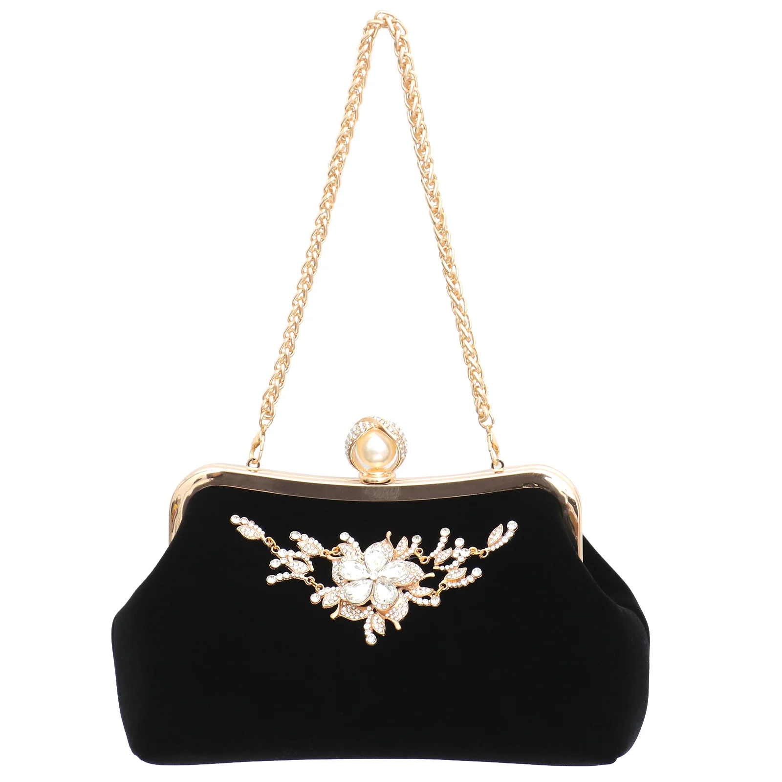 

Plush Evening Bag Women Party Handbag Rhinestone Banquet Clutch Purse Crossbody Wedding Dinner