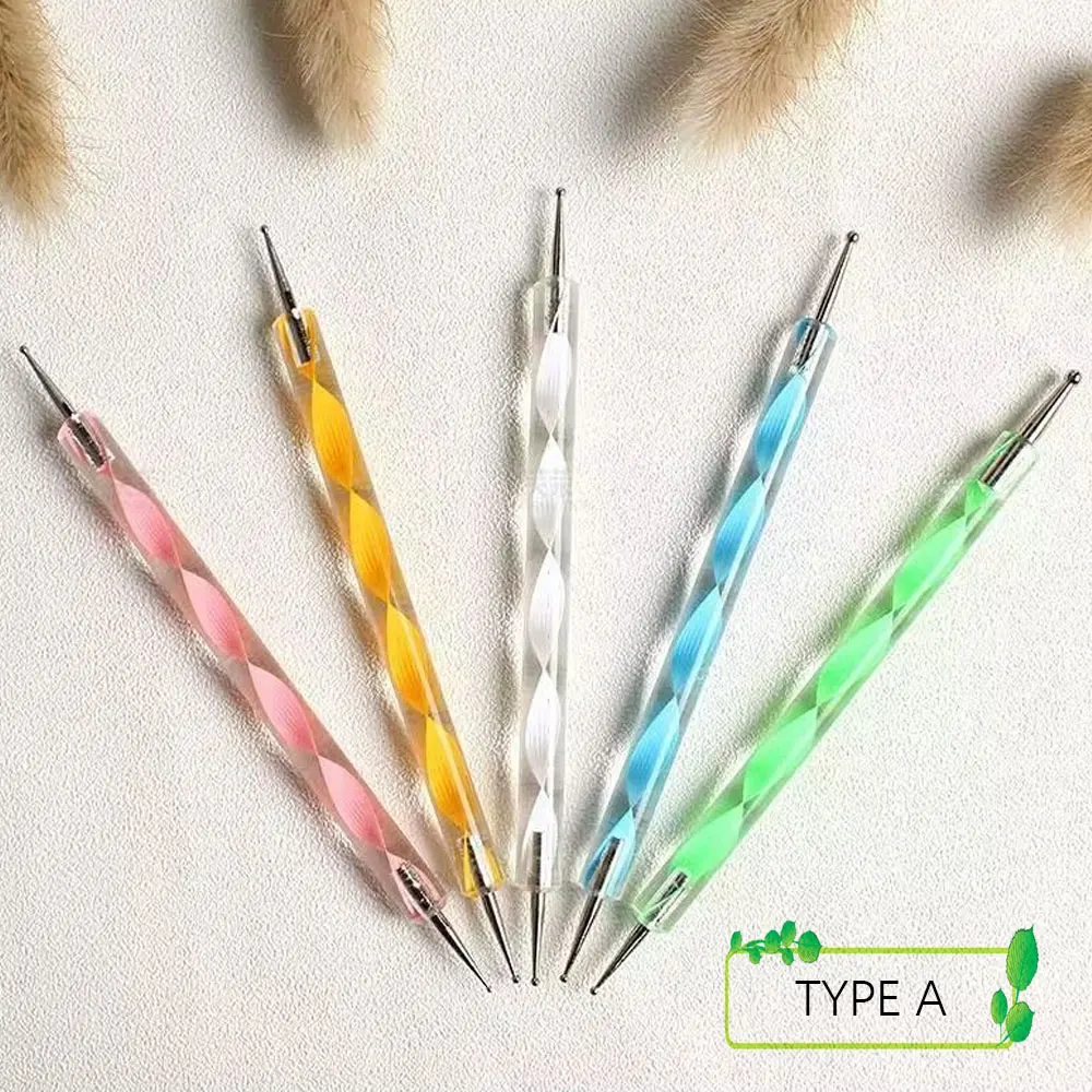5pcs Nail Art Brushes Dotting Pen Acrylic Flower Dot Drawing Painting Manicure Tools Dual-ended Nail Decoration Accessories 3