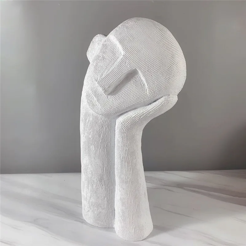 Modern Minimalist Abstract White Figure Sculpture Decoration Resin