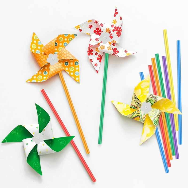 12 Girandole Fai Da Te Per Bambini In Carta Bianca – Kit Creativo Con Aste Colorate, Attività Estiva E Lavoretti Per Ragazzi - 2