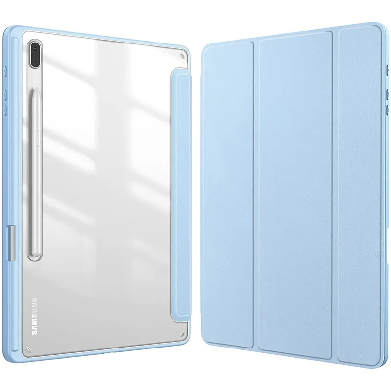 Acrylic Transparent Back Tablet Case with Pencil Holder