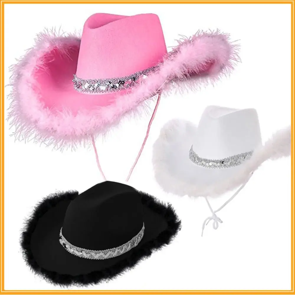 

Fashion Women Costume Party Cosplay Cowboy Accessory Sequin Cowgirl Hats Cowboy Hat Cowgirl Hat Bachelorette Party Hat